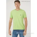 Herren Casual Pocket und Stickerei Kurzarm T-Shirt